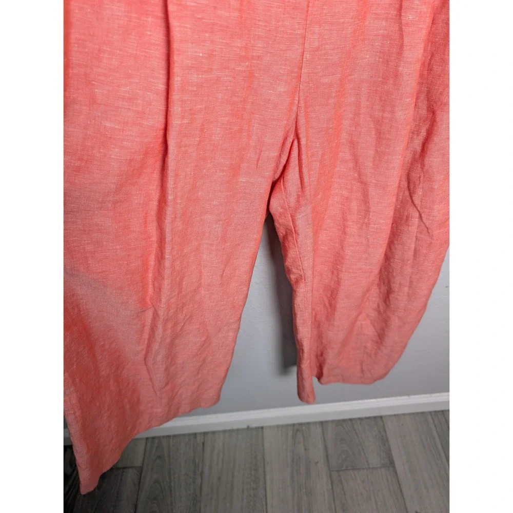 Banana Republic Womens Coral Pink Linen Blend Wide Leg Sleeveless Jumpsuit 10